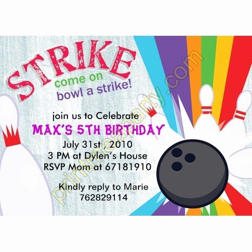 Free Printable Bowling Birthday Invitations