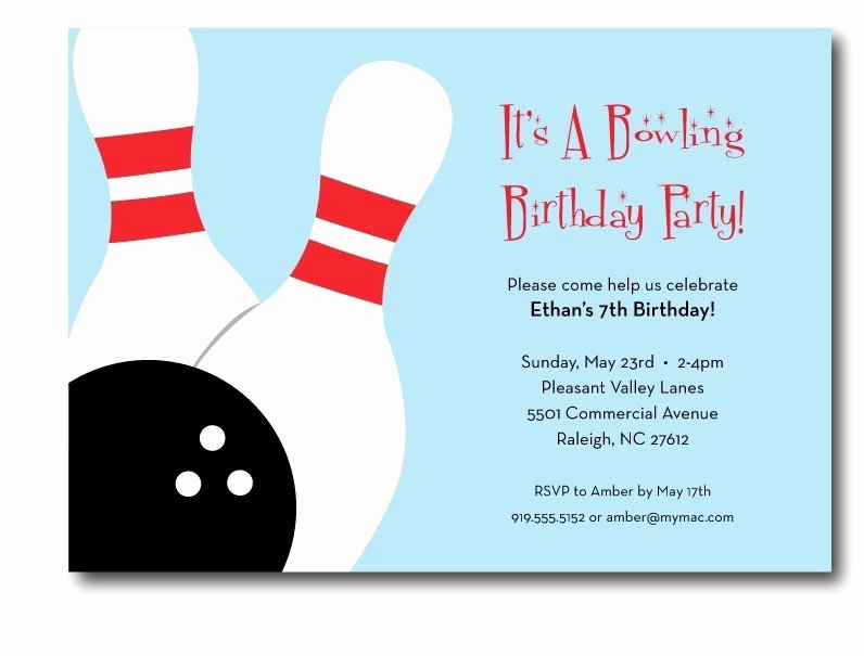 free printable bowling birthday party invitations