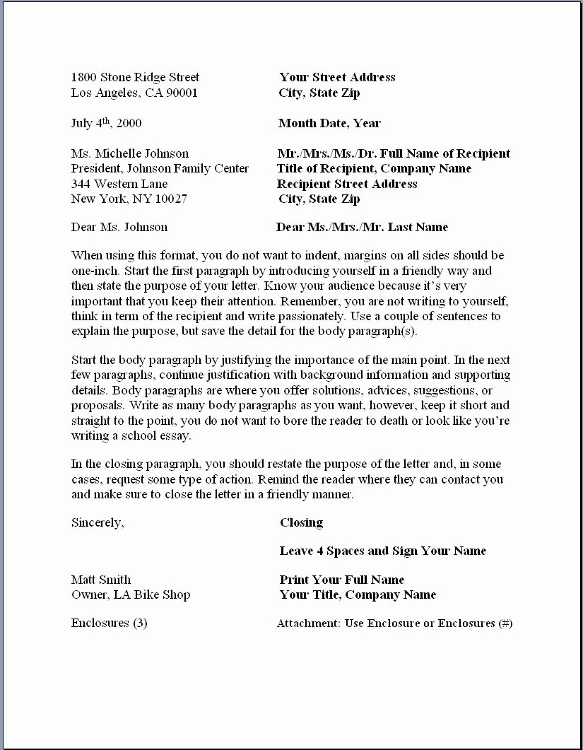 business letter template