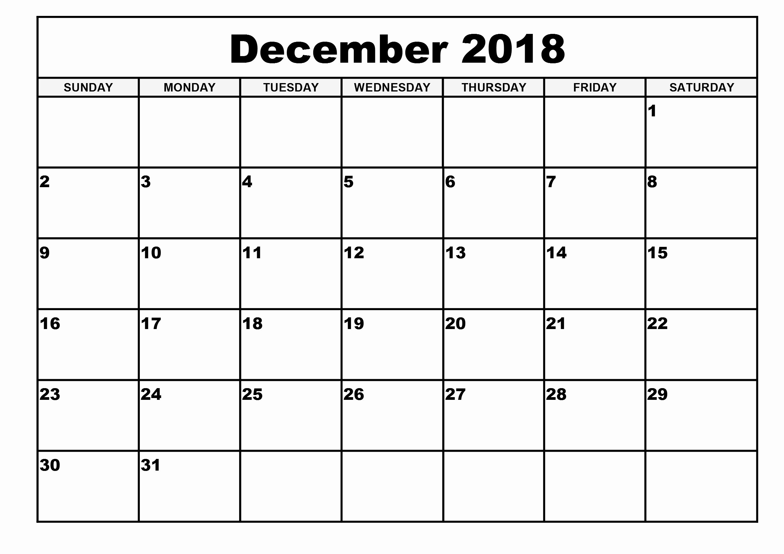 Free Printable Calendar 2018 Template