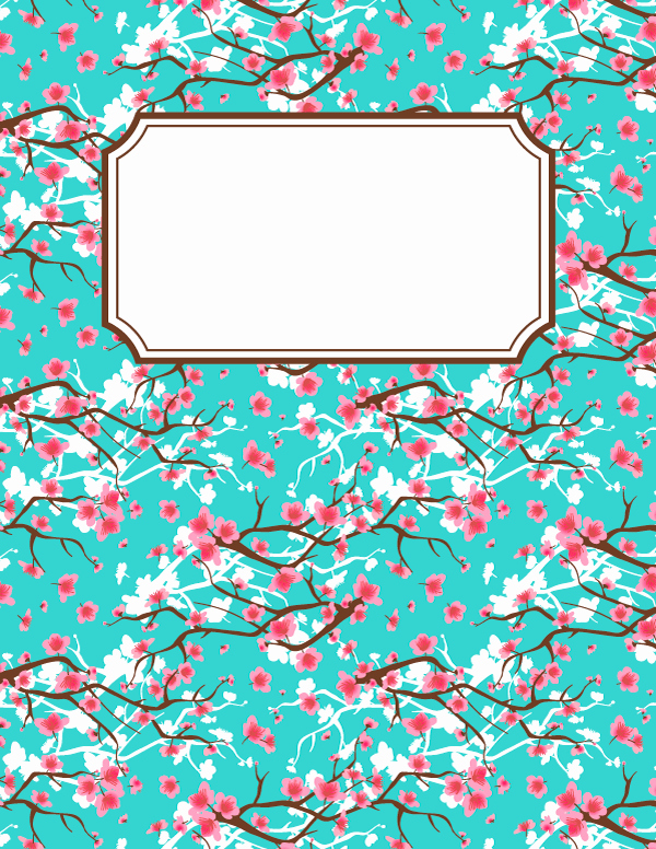 Free Printable Cherry Blossom Binder Cover Template