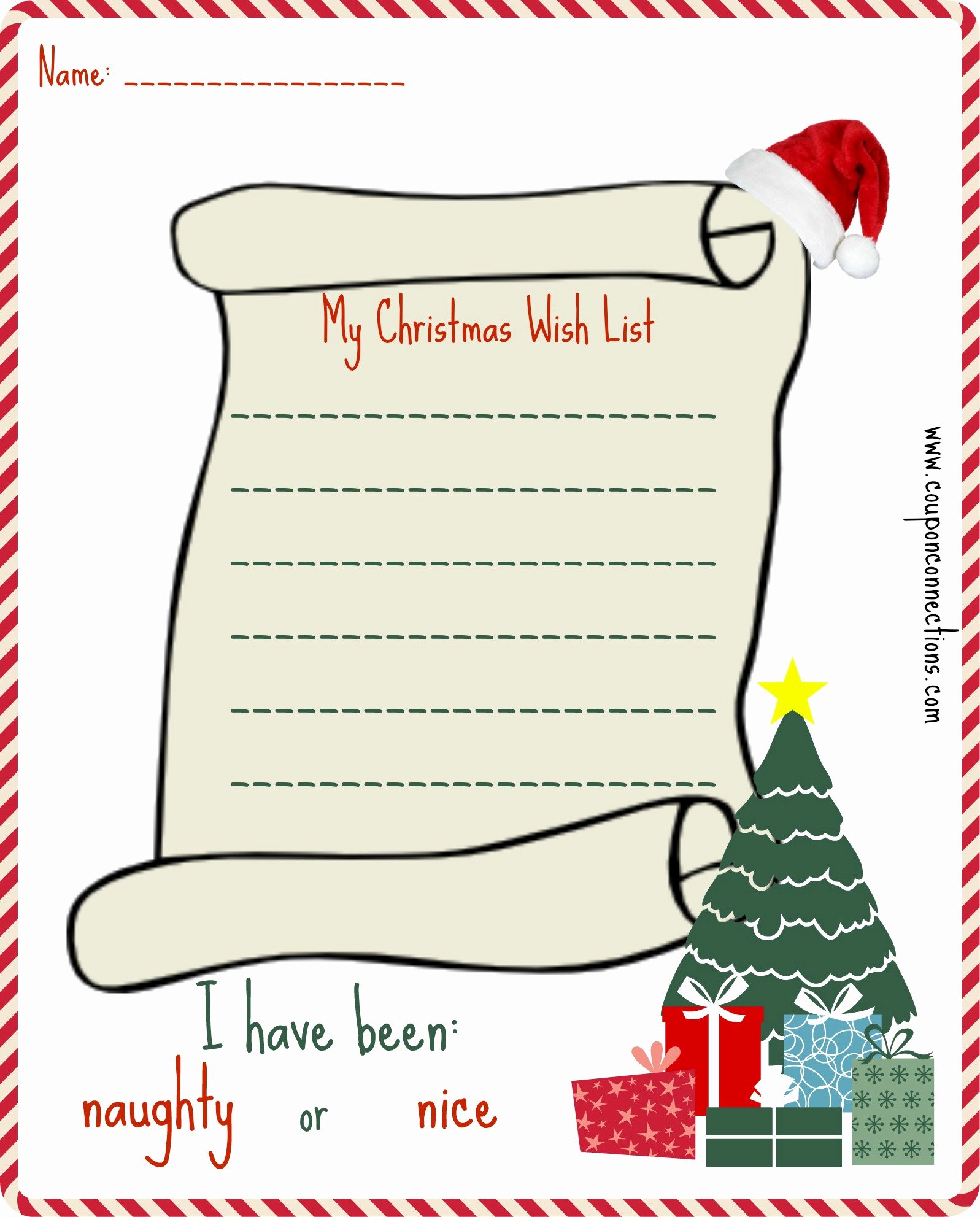 Free Printable Christmas Wish List Coupon Connections