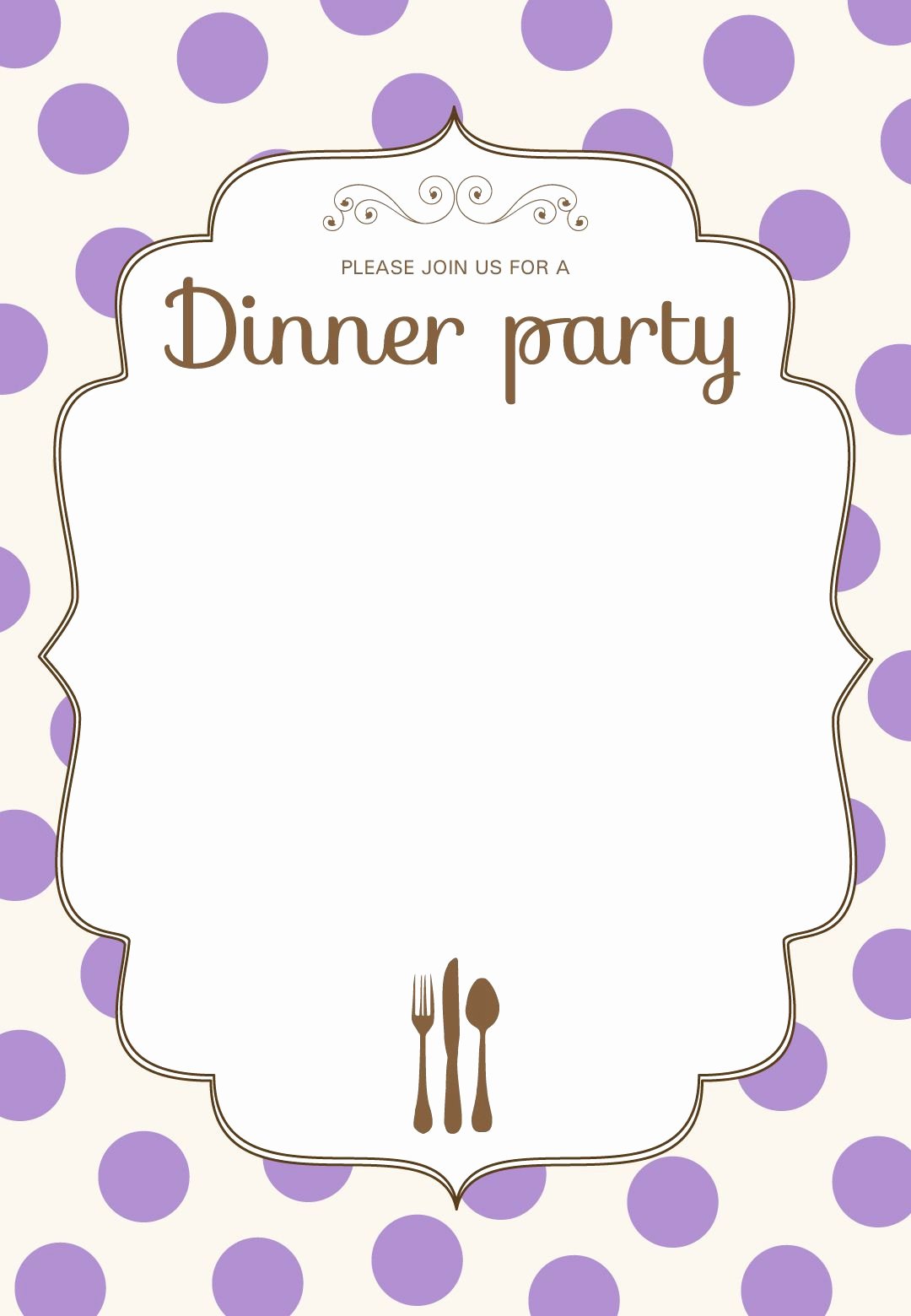 Free Printable Classic Dinner Party Invitation