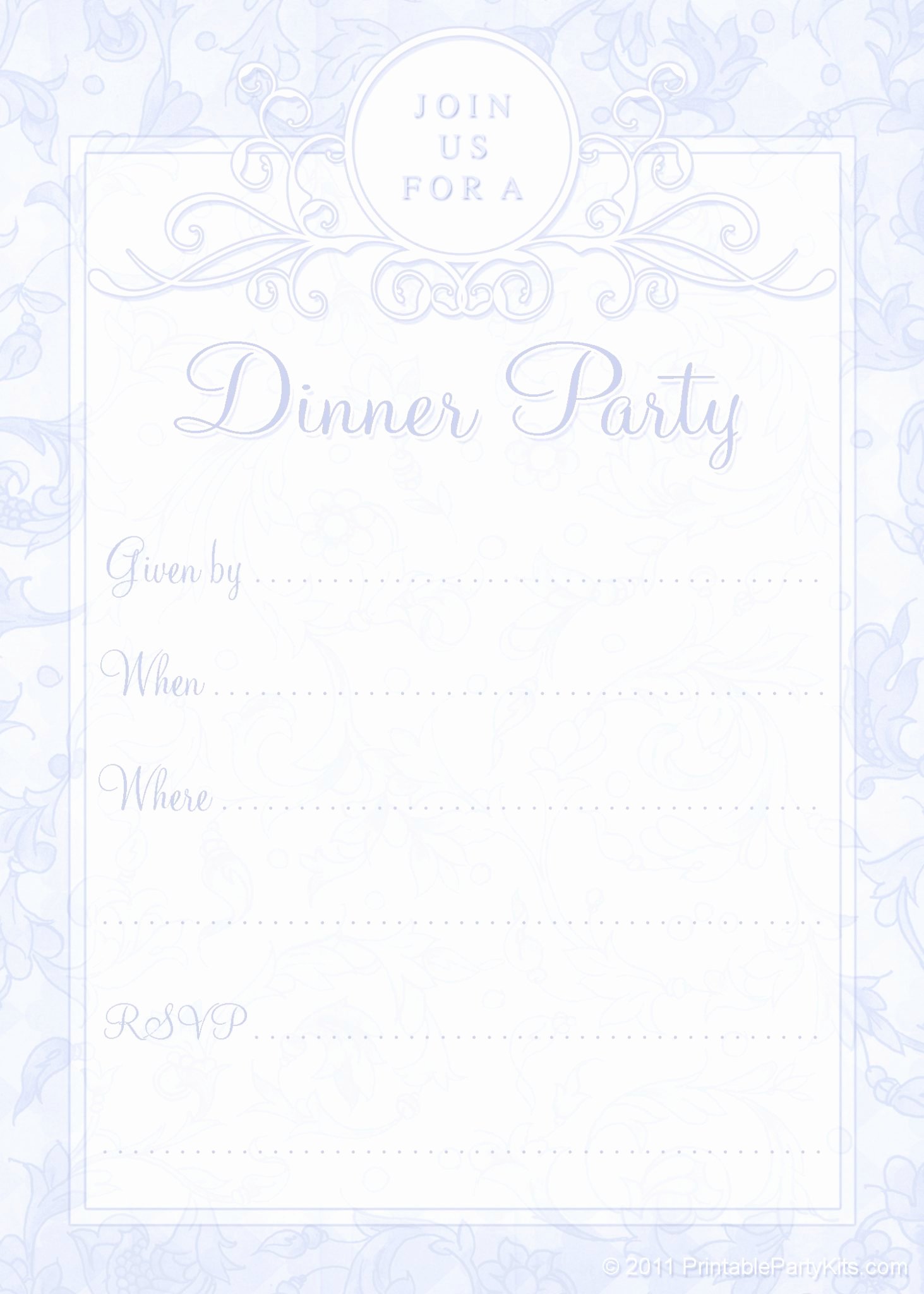 Free Printable Dinner Party Invites