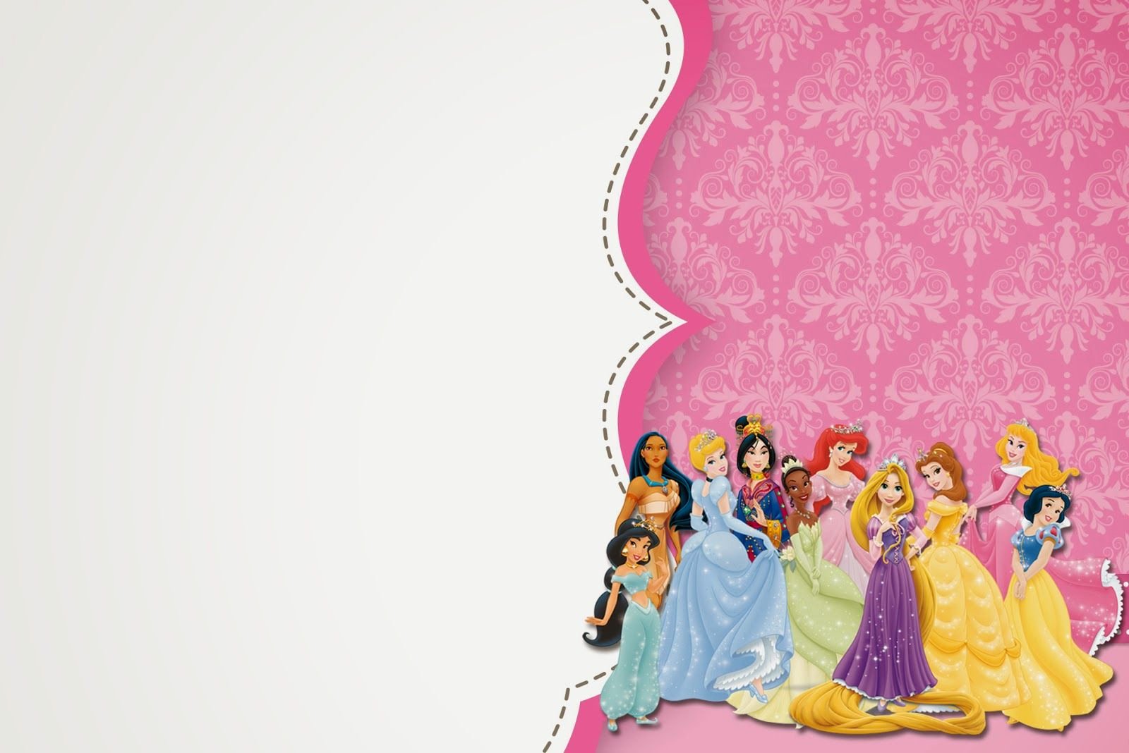 Free Printable Disney Princess Ticket Invitation Template