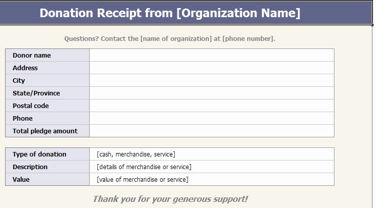 free printable donation receipt template church temple