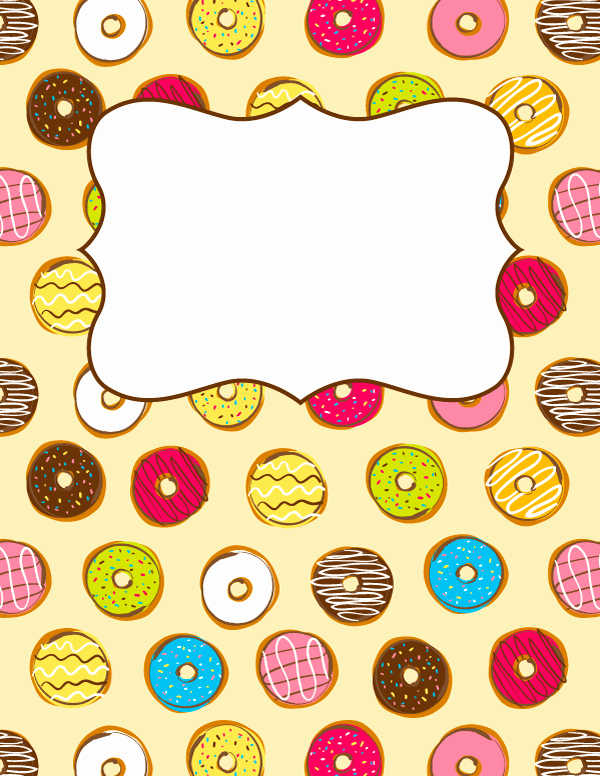 Free Printable Donut Binder Cover Template Download the