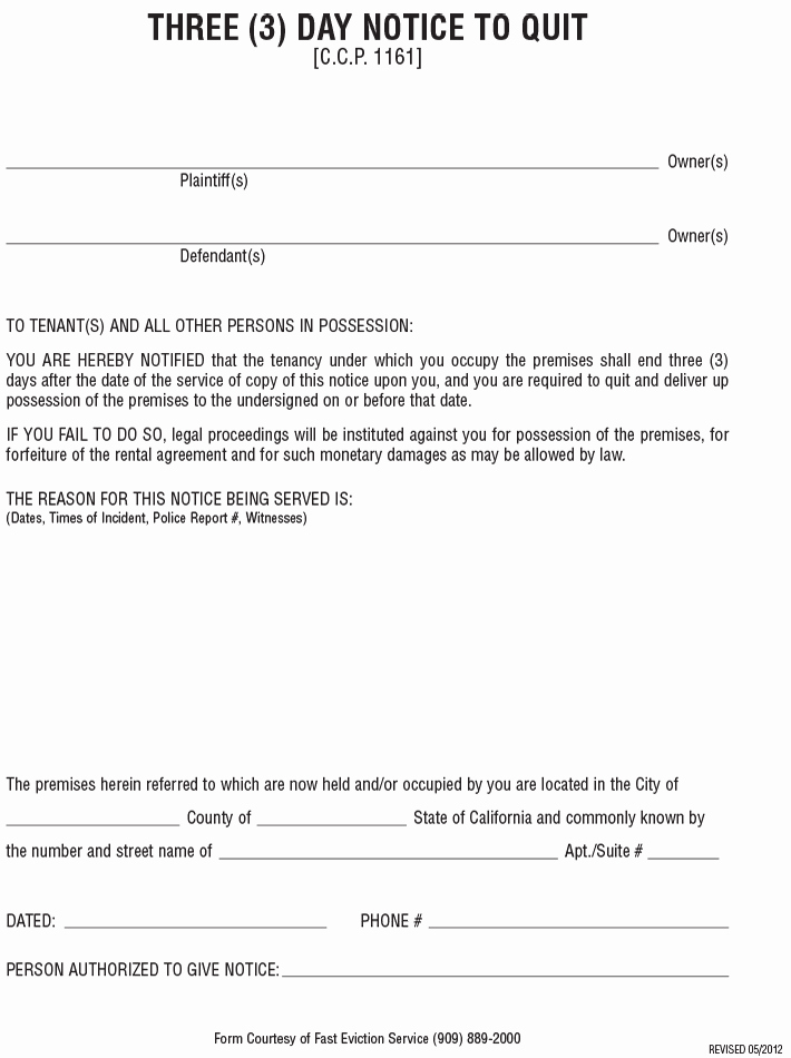 Free Printable Eviction Notice form Generic