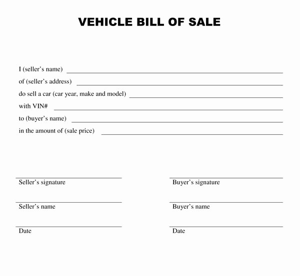 free car bill of sale template