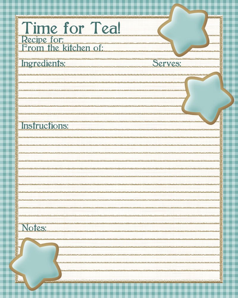 Free Printable Full Page Recipe Templates