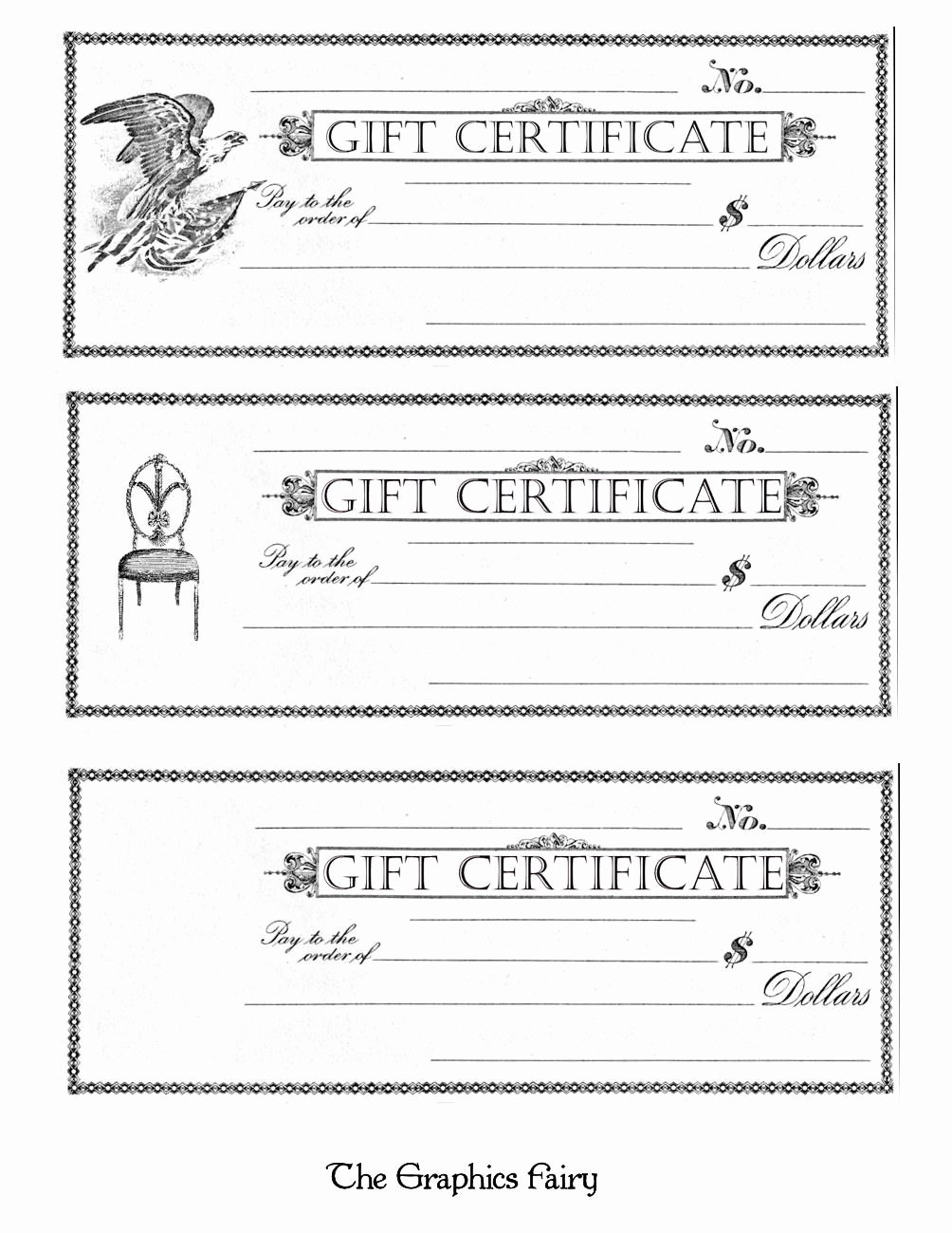 Free Printable Gift Certificates the Graphics Fairy