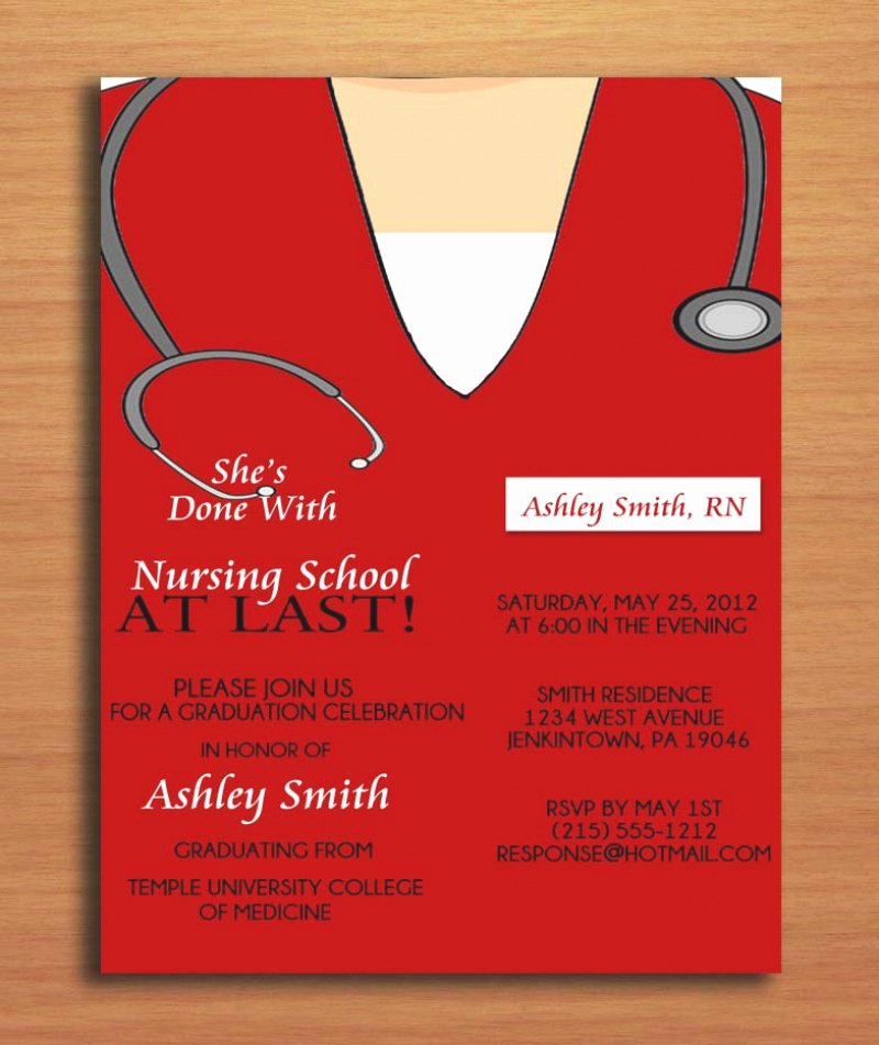 Free Printable Graduation Party Invitation Template Nurse