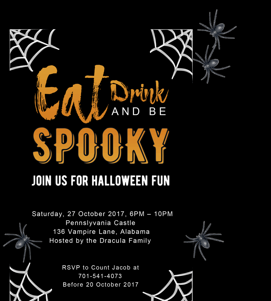 Free Printable Halloween Party Invitations 2018 [ Template]
