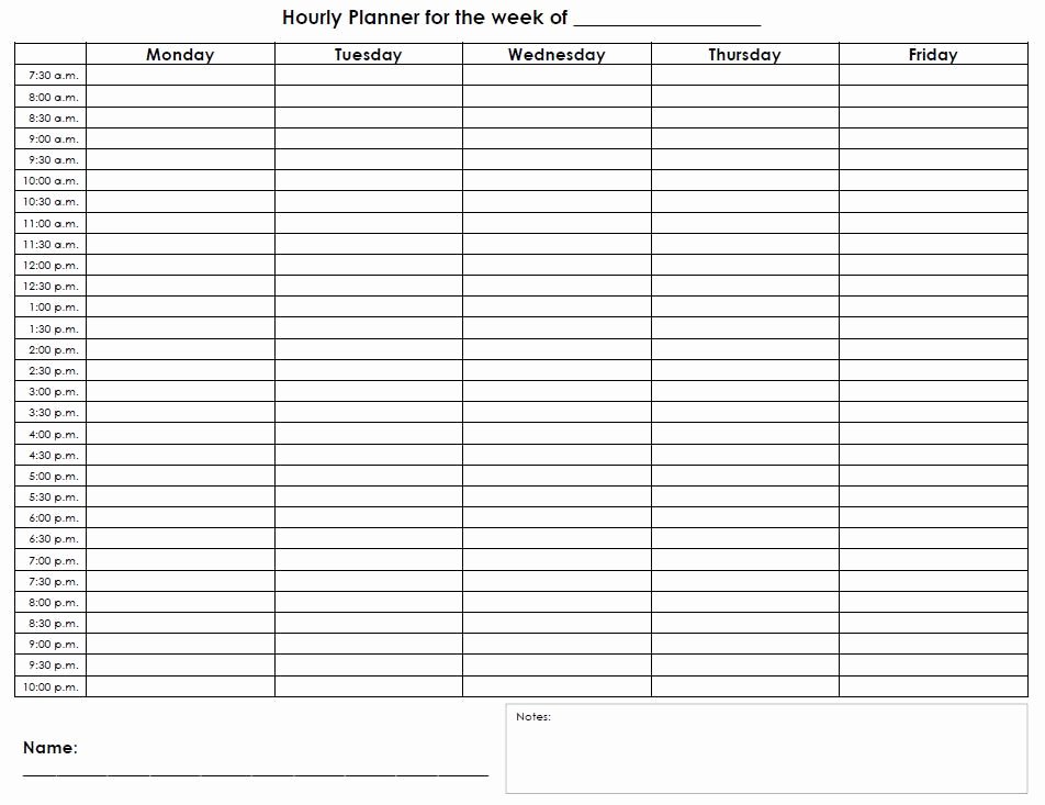 Free Printable Hourly Schedule Planner