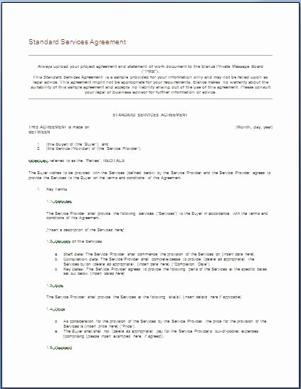 Free Printable It Service Agreement Template form Generic