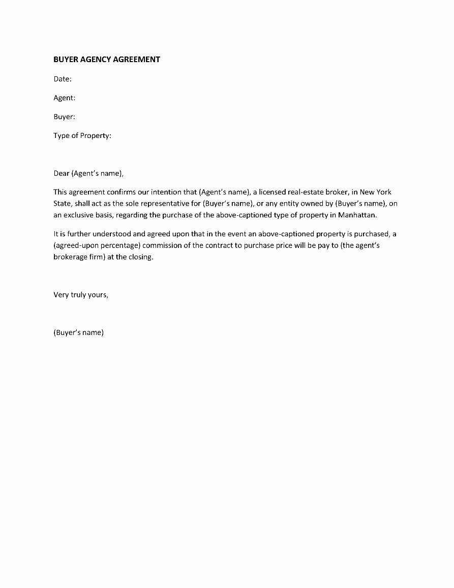 Free Printable Letter Of Agreement form Generic