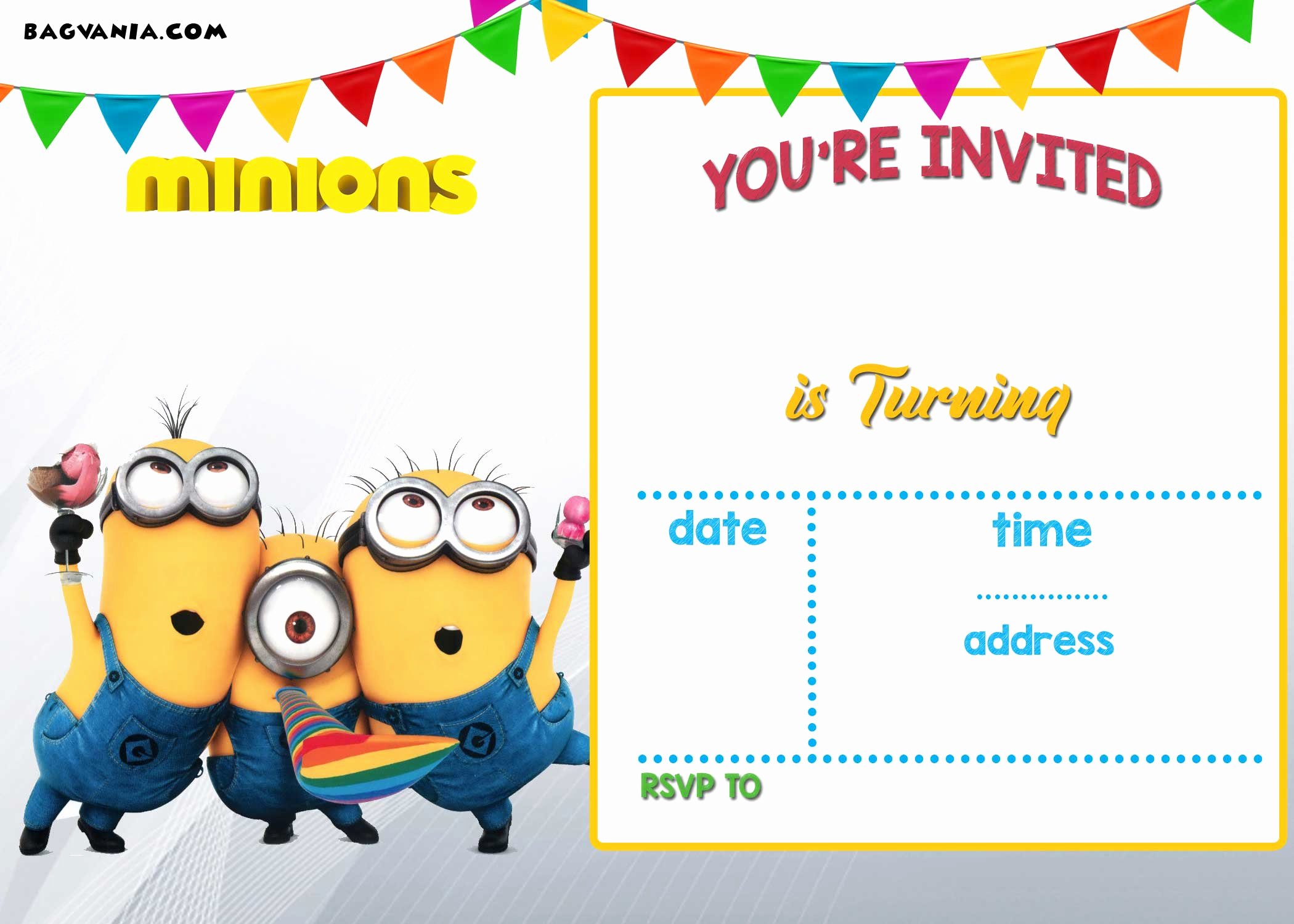 Free Printable Minion Birthday Invitation Templates