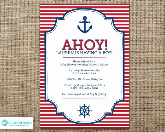 Free Printable Nautical Baby Shower Invitations