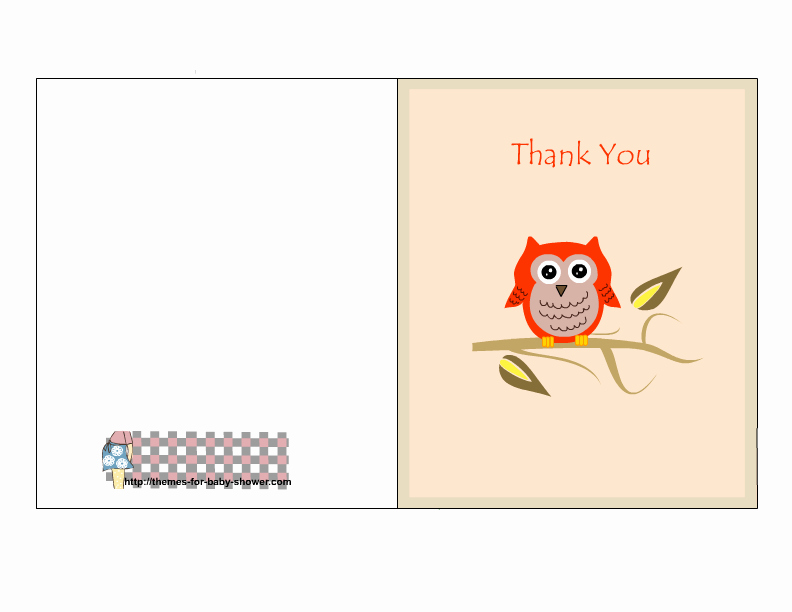 Free Printable Owl Baby Shower Thank You Cards
