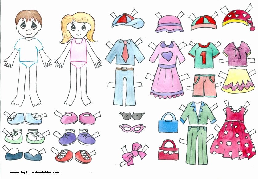 Free Printable Paper Doll Cutout Templates for Kids and