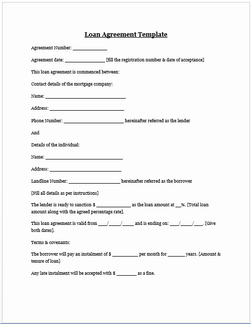 Free Printable Personal Loan Agreement form Generic