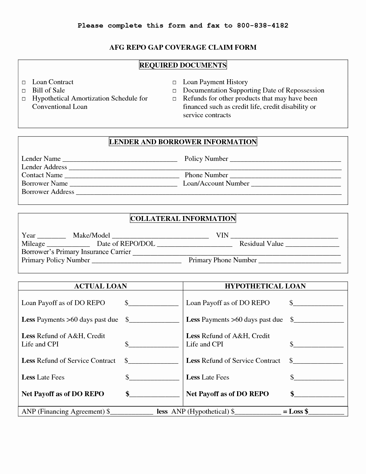 Free Printable Personal Loan Contract form Generic