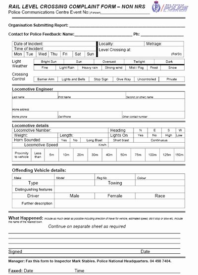 police report template