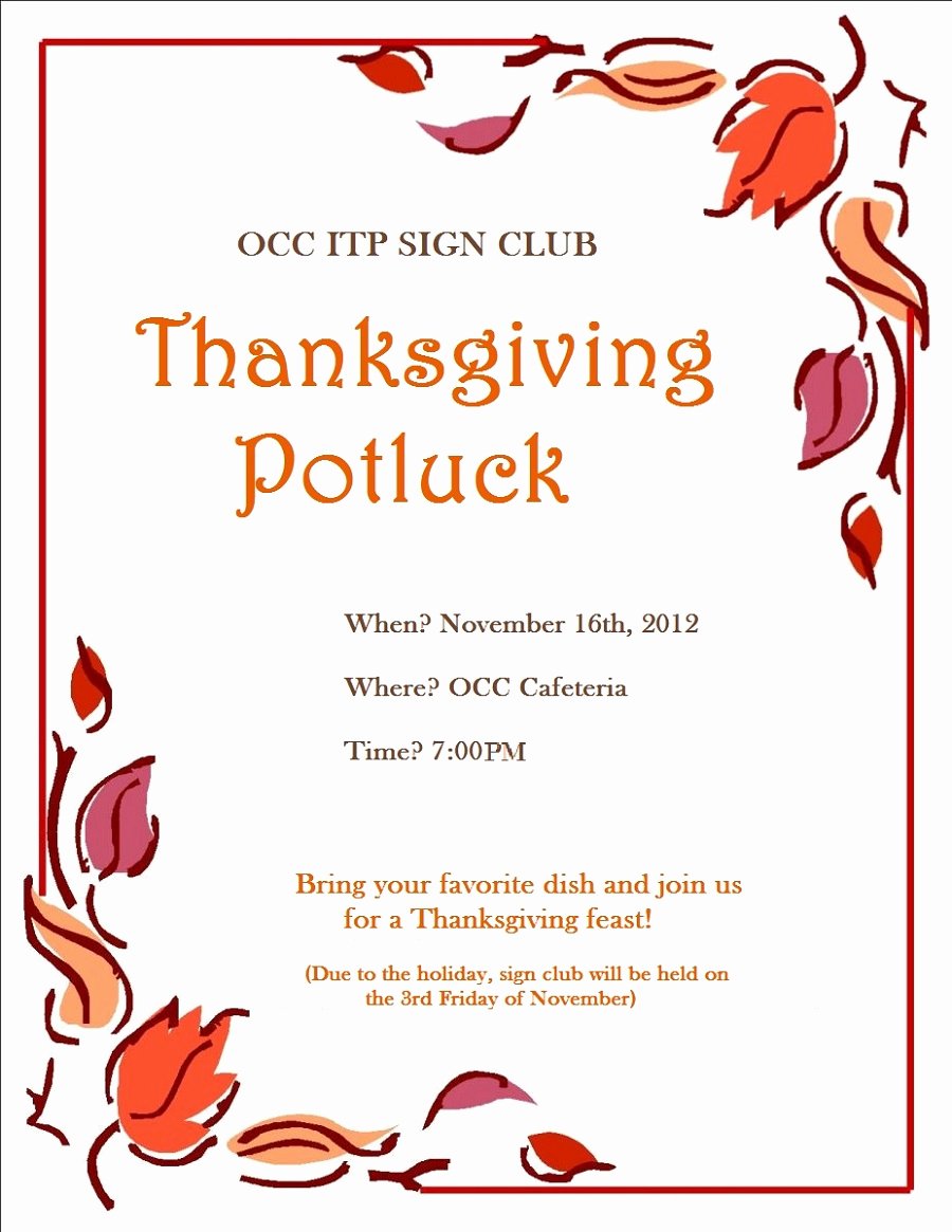 Free Printable Potluck Flyers for Gathering