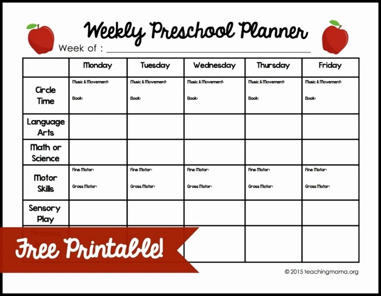 Free Printable Preschool Calendar Template Free Calendar