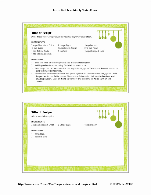 recipe card template