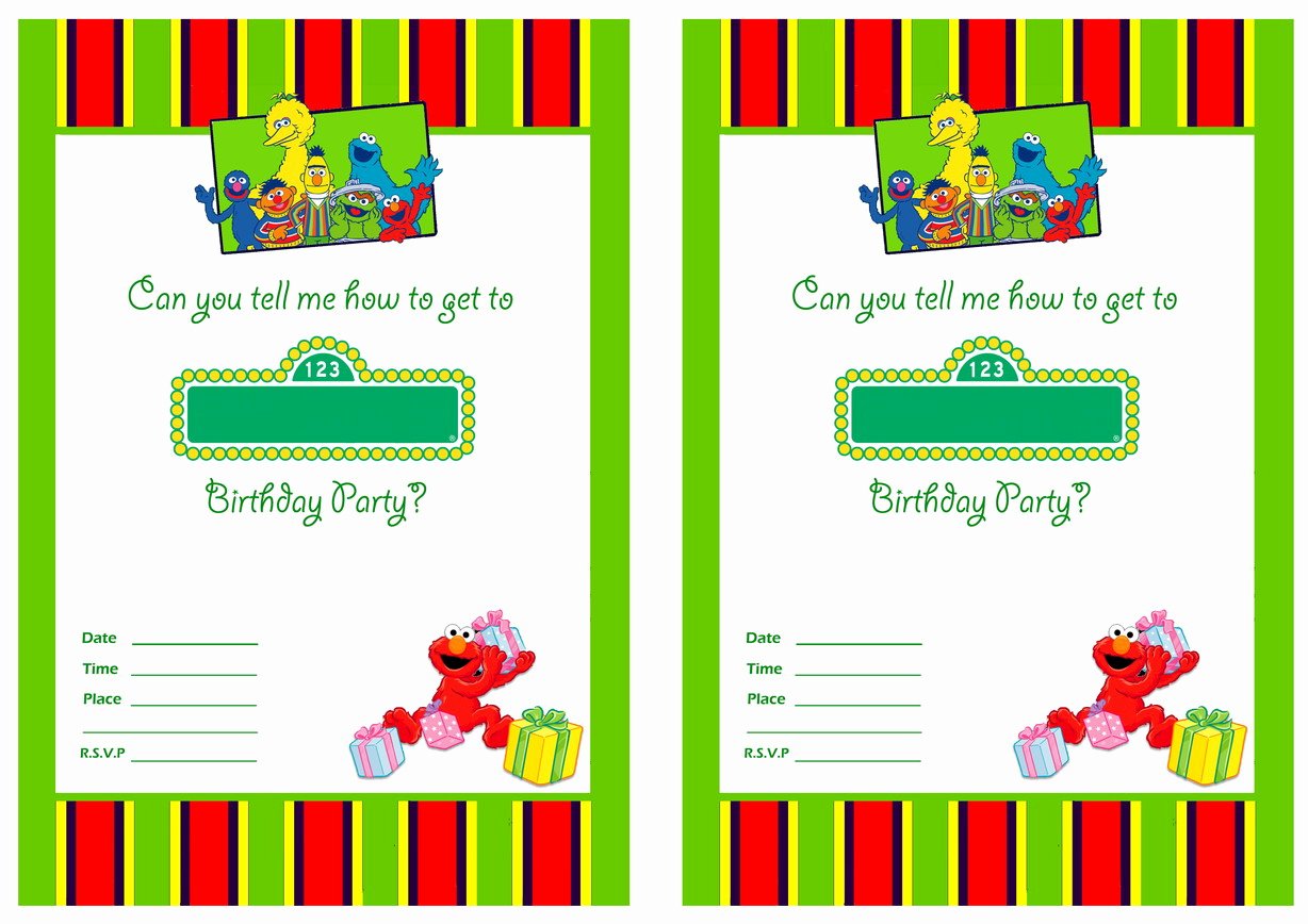 Free Printable Sesame Street 1st Birthday Invitations