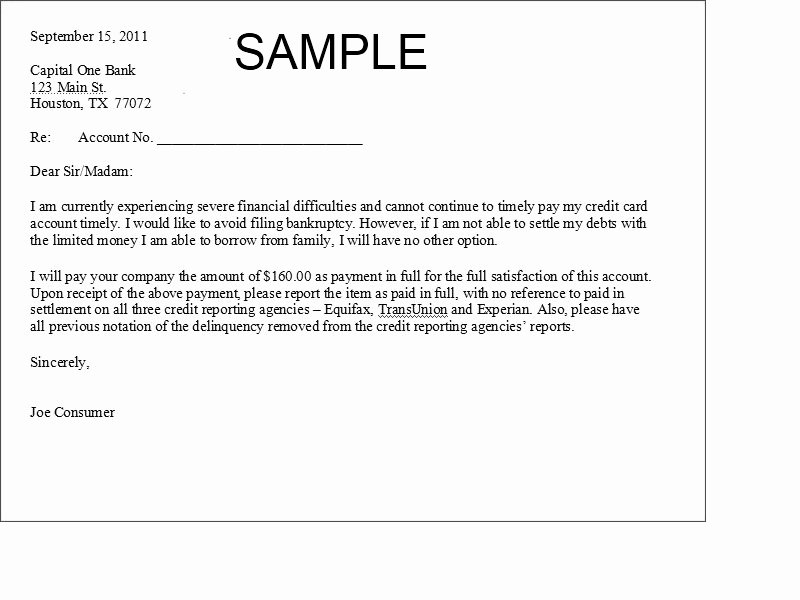 Free Printable Settlement Letter Sample form Generic