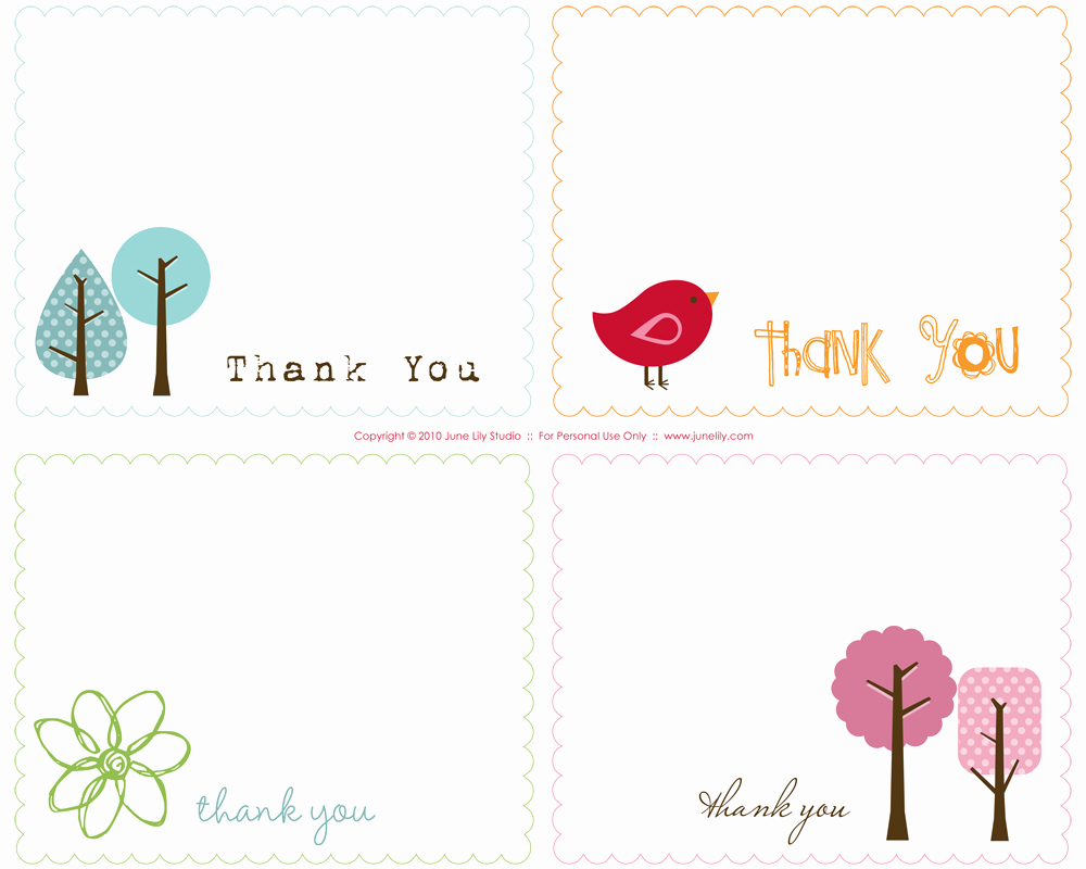 Free Printable Thank You Notes June Lily