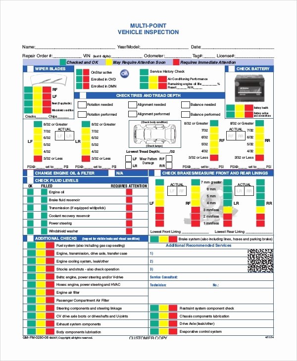 Free Printable Vehicle Inspection Form