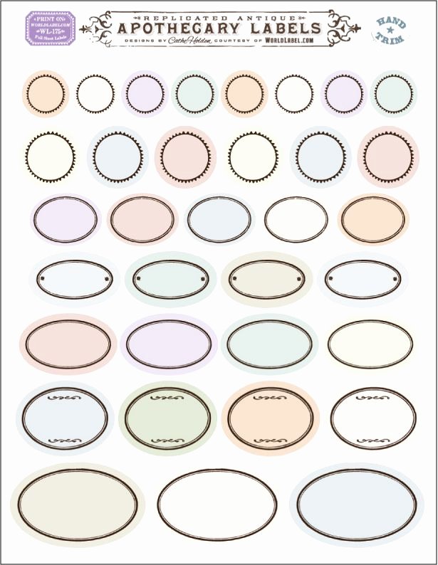 Free Printable Vintage Round and Oval ornate Blank Labels