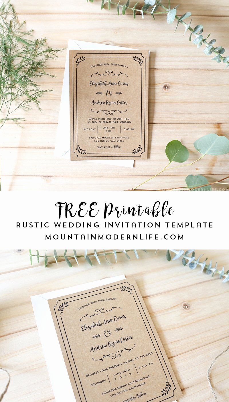 Free Printable Wedding Invitation Template