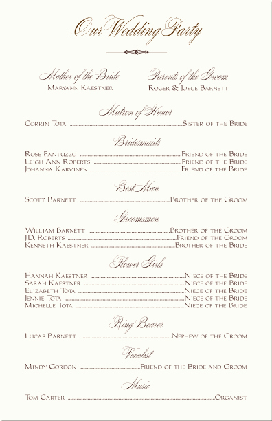 Free Printable Wedding Programs Templates