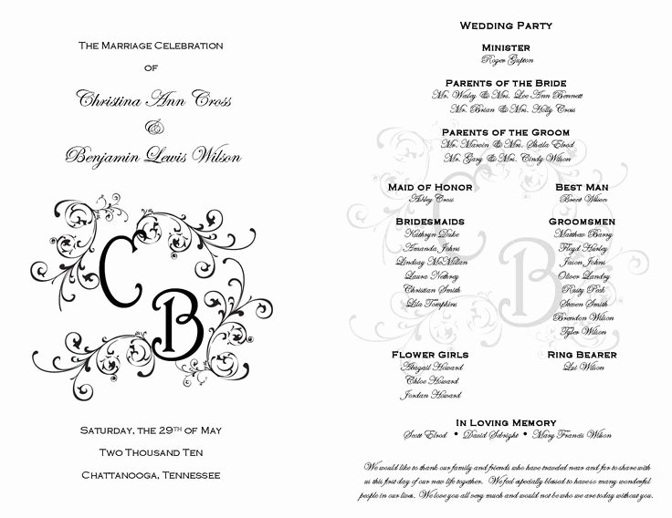 Free Printable Wedding Programs Templates