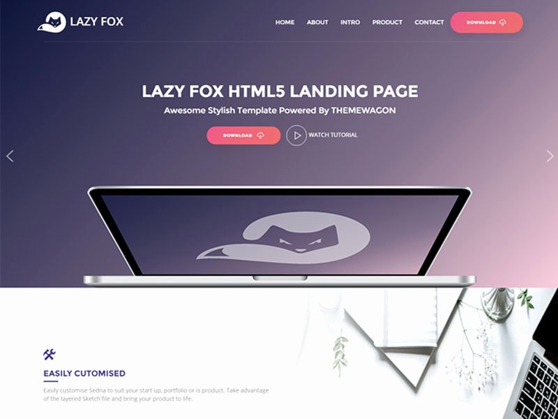 Free Product App Landing HTML5 Bootstrap Template Lazyfox