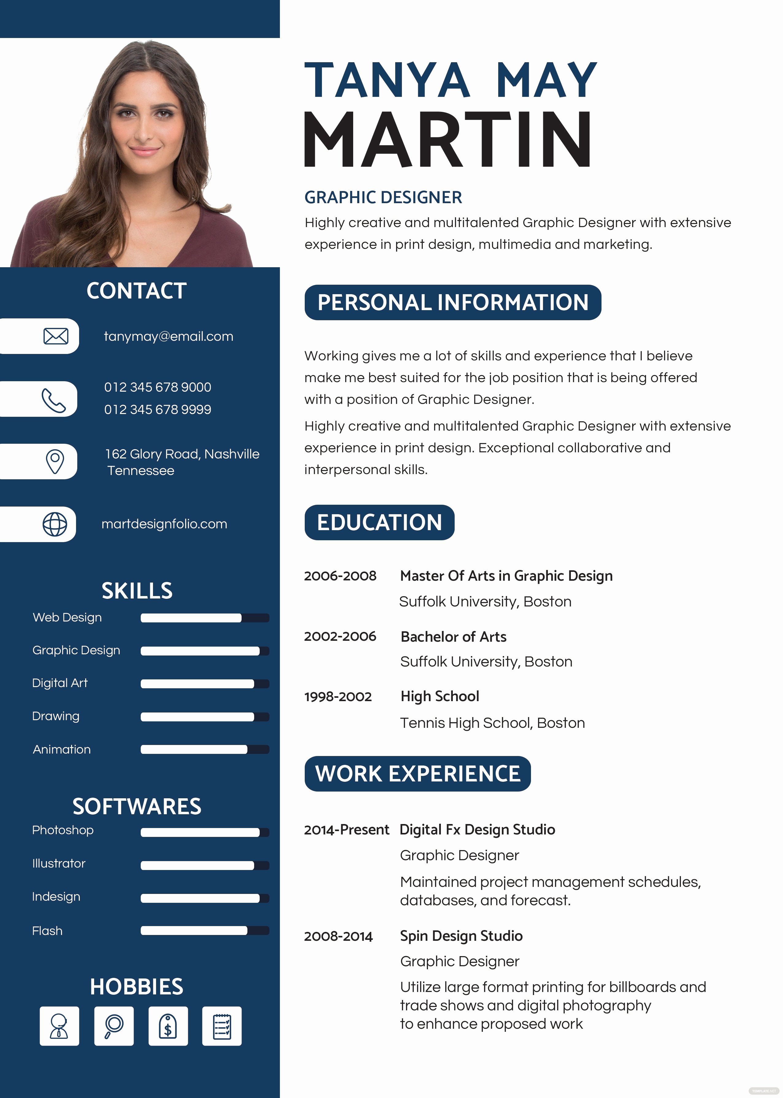 Free Professional Resume and Cv Template In Psd Ms Word