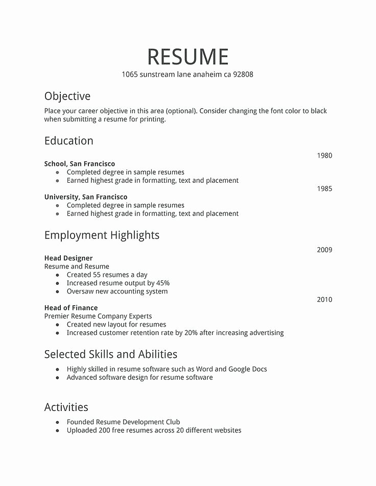 Free Professional Resume Builder Free Resume Maker Line