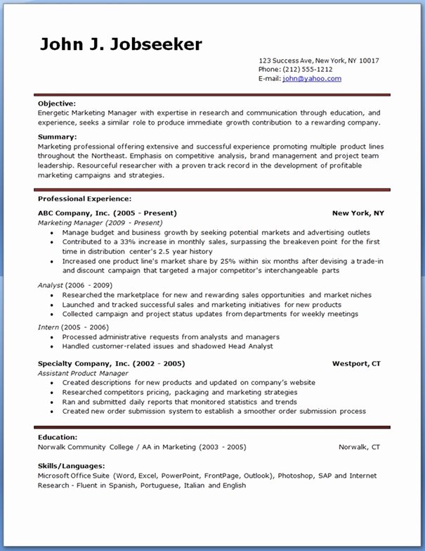 Free Professional Resume Templates Download
