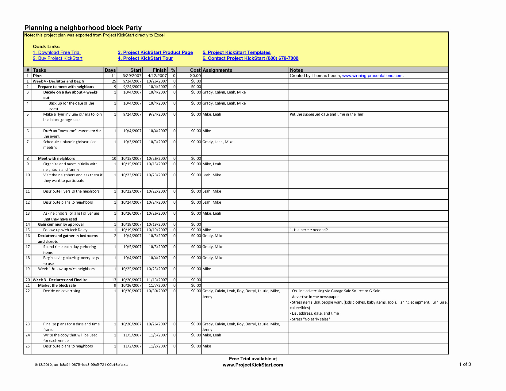 Free Project Management Templates Excel 2007 2 Free Excel