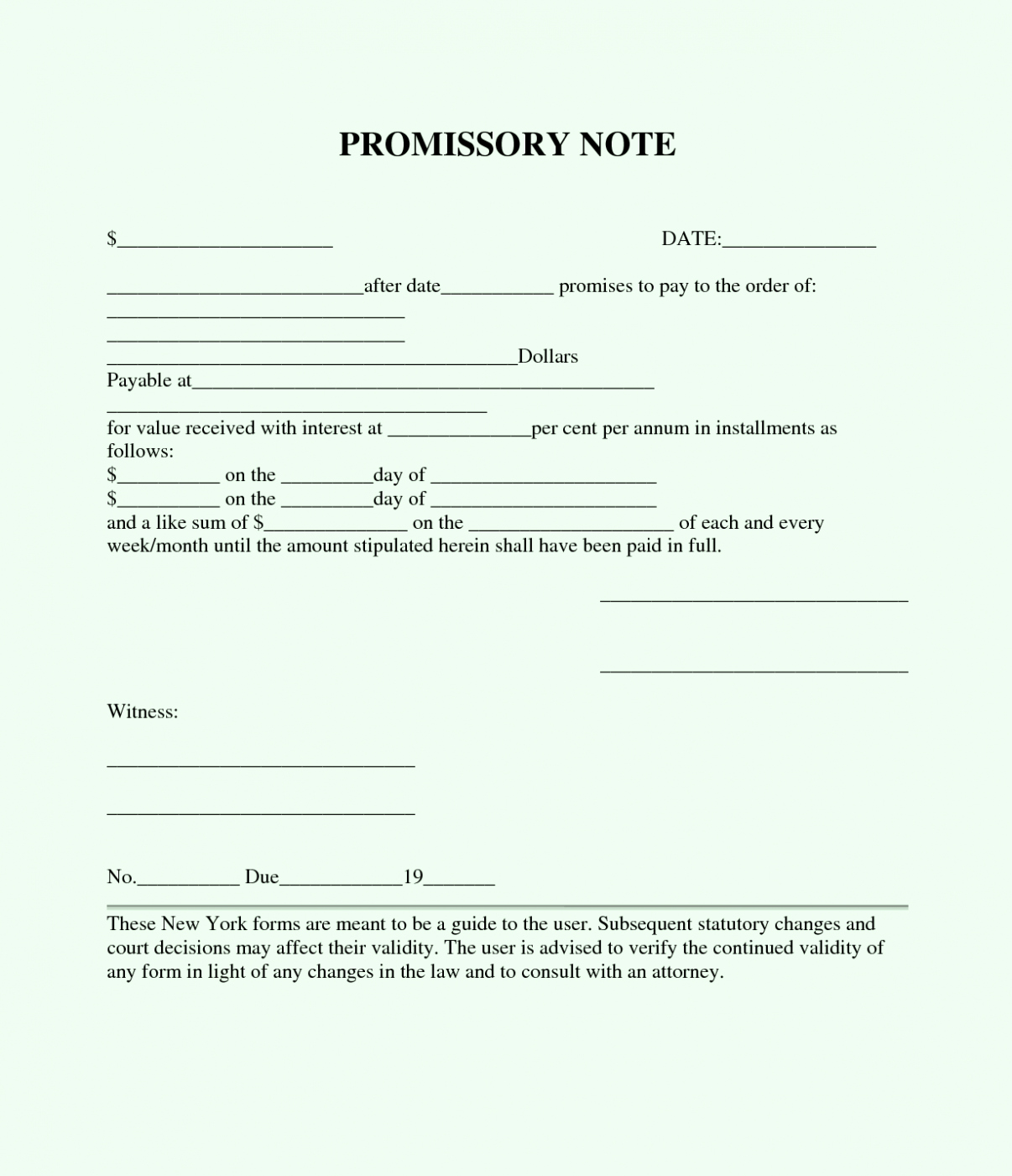 Free Promissory Note Template Word Pdf