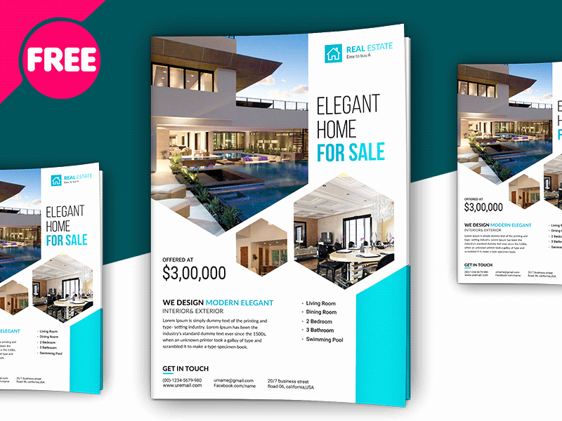 Free Psd Premium Real Estate Flyer Template by Free