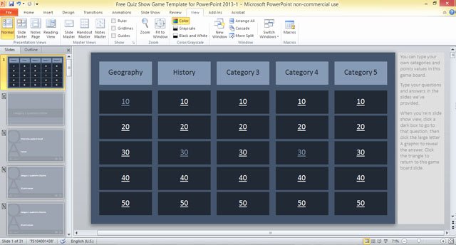 free quiz show game template for powerpoint 2013