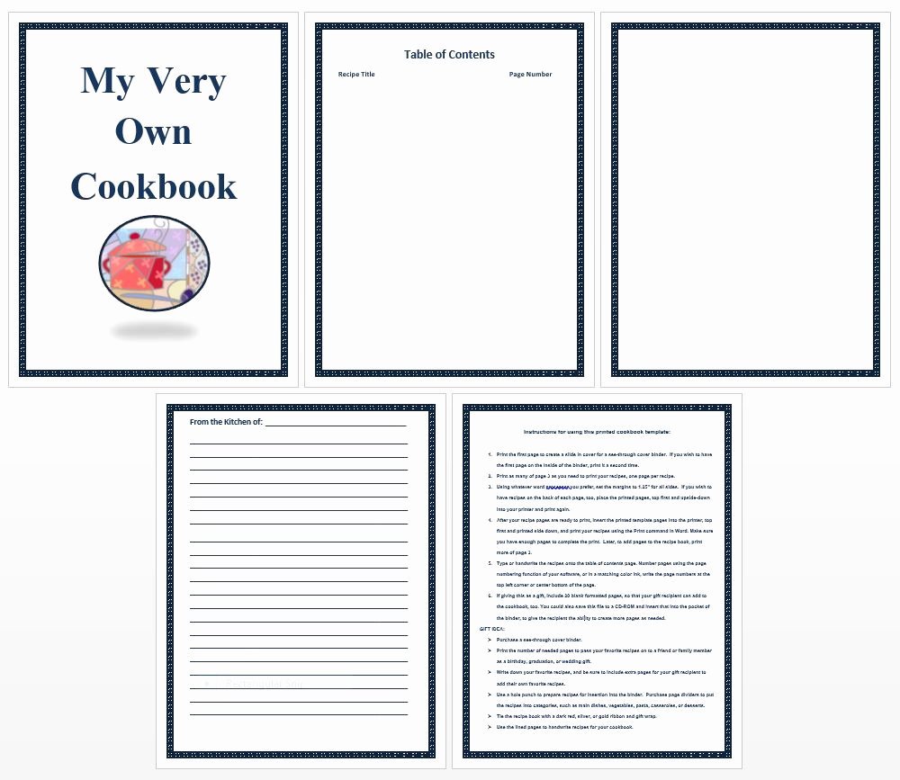 Free Recipe Book Templates Printable