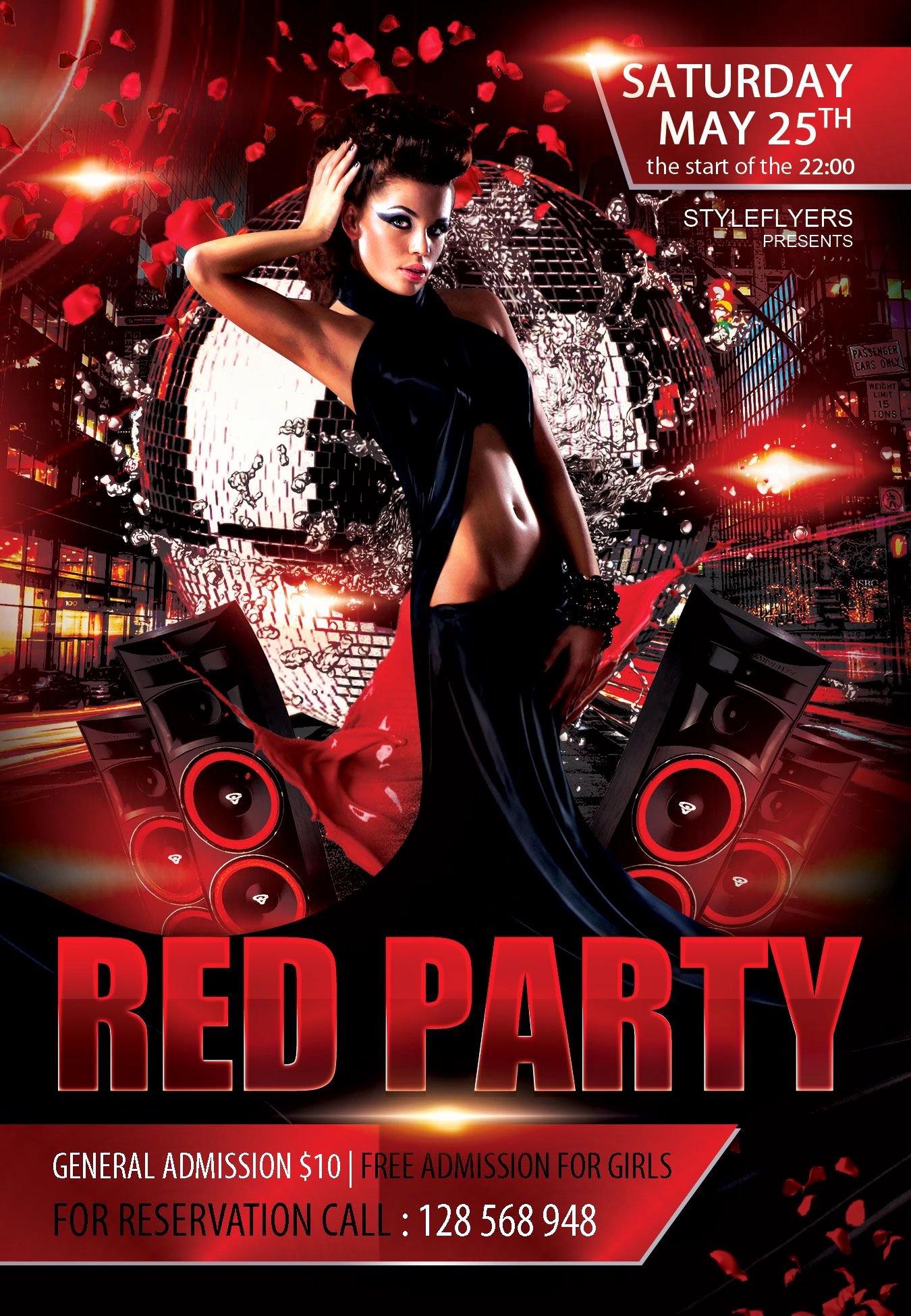 Free Red Party Flyer Psd Template Styleflyer Club
