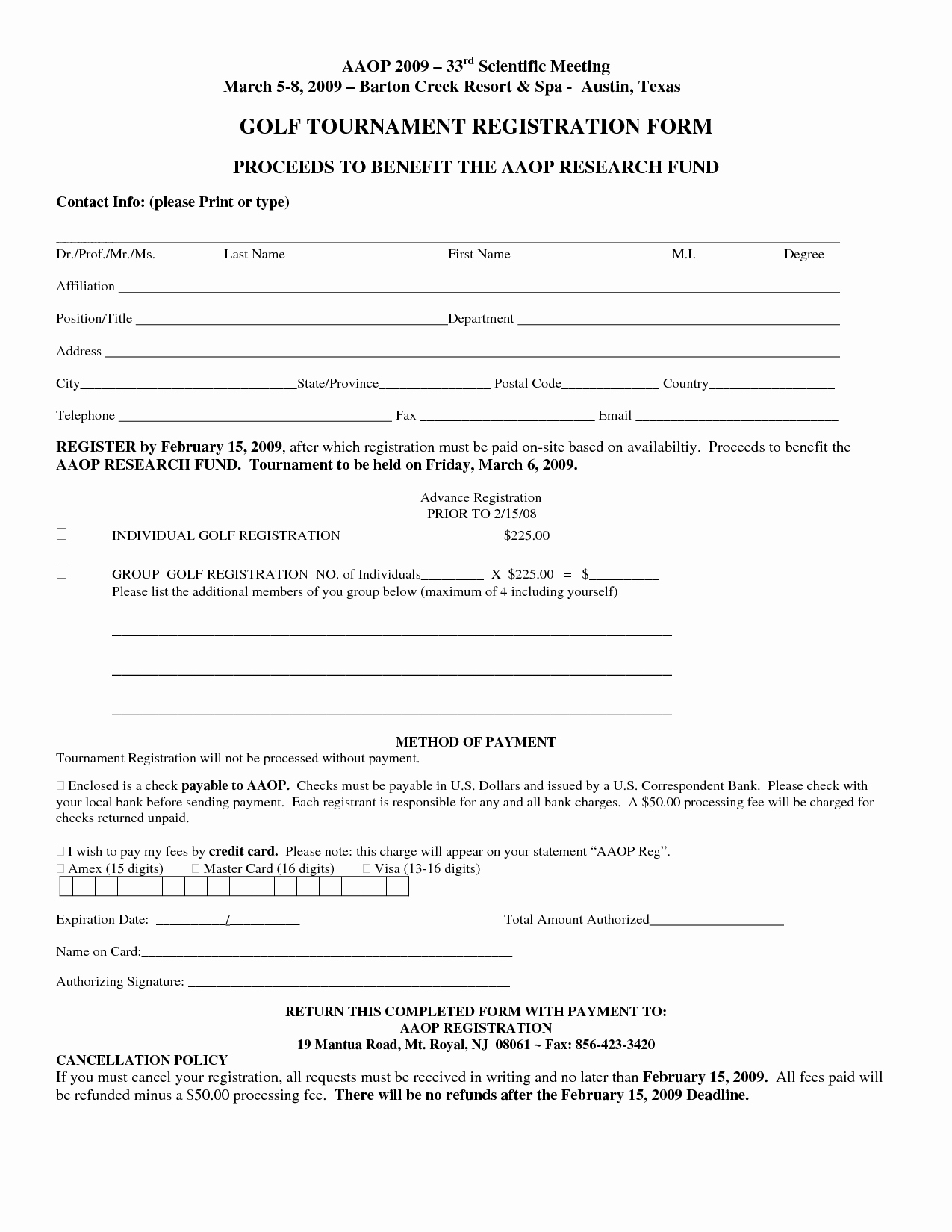 Free Registration form Template