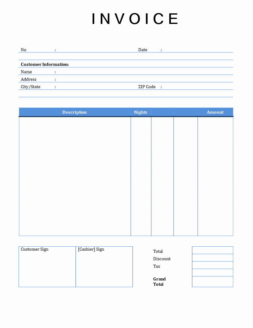 Free Rental Invoice Template Word